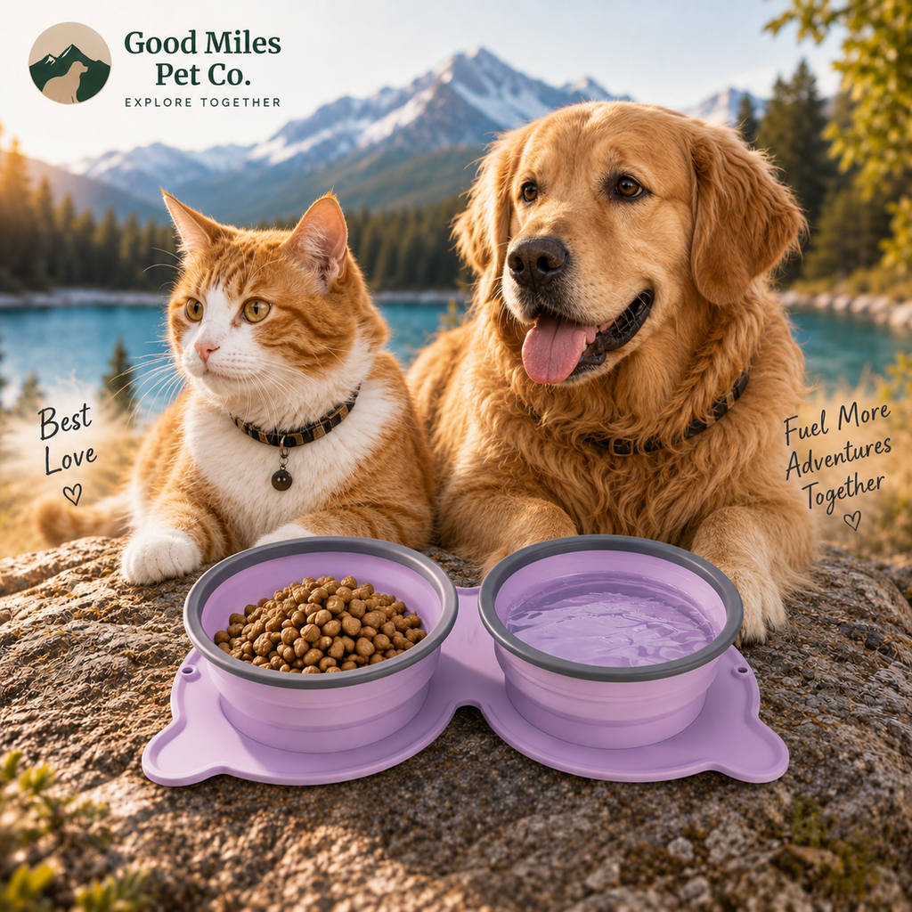 Collapsible Double Travel Bowl